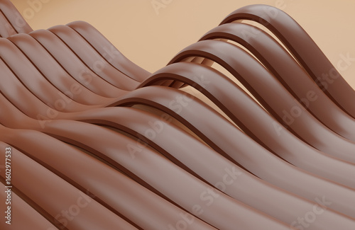 Brown undulating abstract waves creating a smooth, flowing pattern.