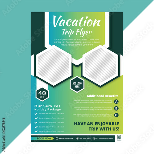 Editable adventure travel flyer template with energetic layout, suitable for promoting exploration packages, guided tours, or off-the-beaten-path vacation trips in vector format
