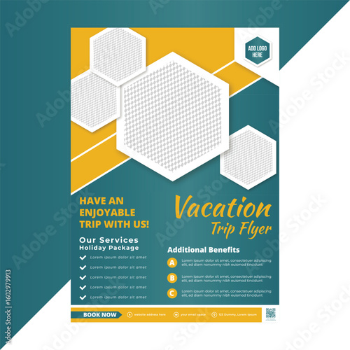 Global travel flyer template created for agencies promoting international destinations, featuring an editable vector layout that emphasizes worldwide tours and vacation spots