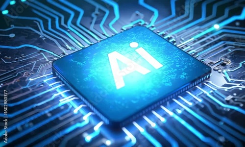 Smart Chipset Glowing with Digital Energy