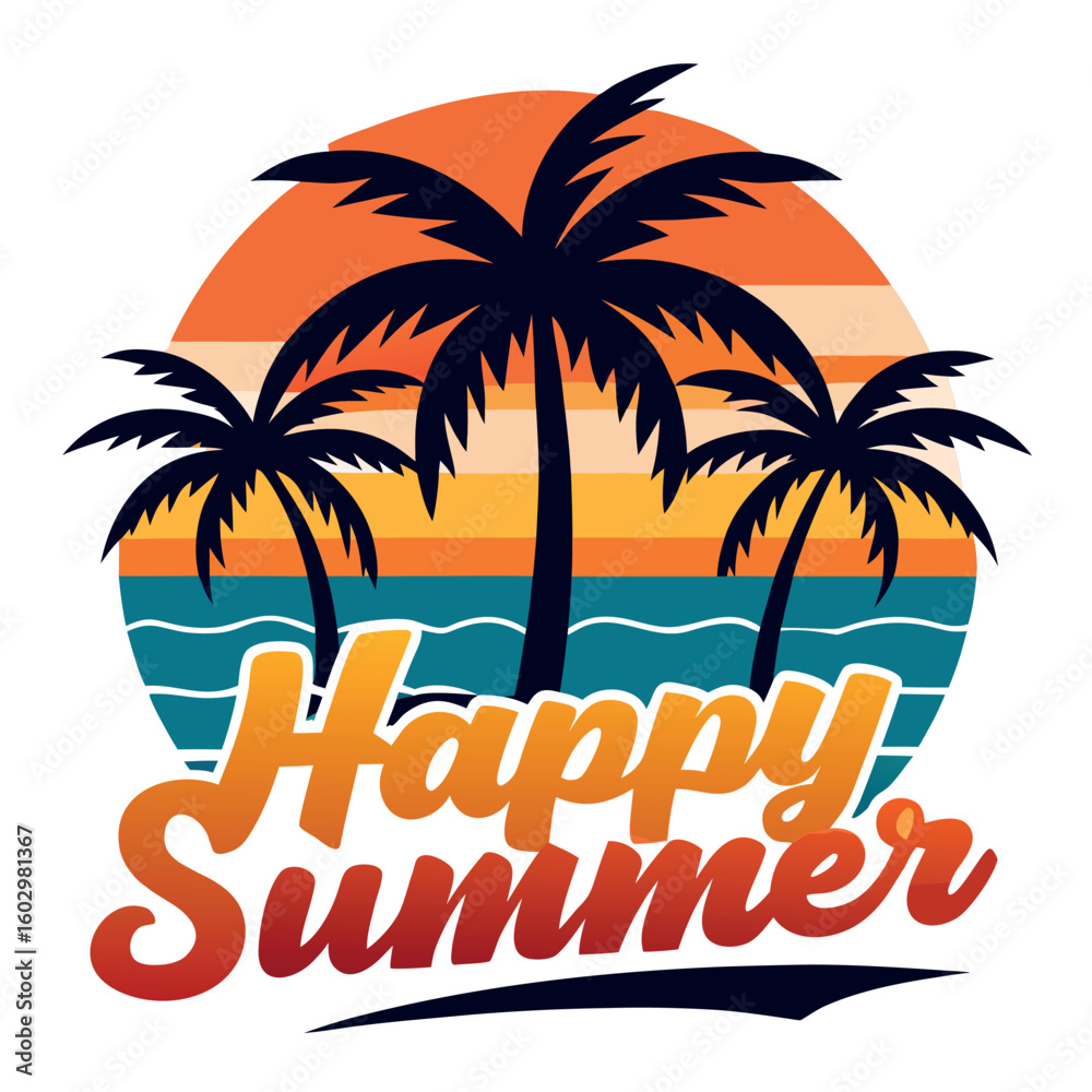 Obraz premium Summer vibes vector illustration.