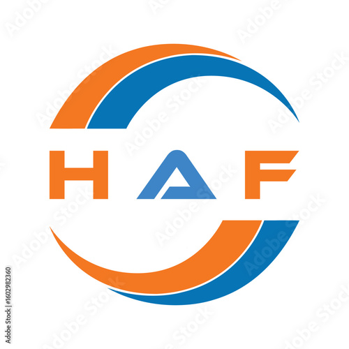 HAF letter design. HAF letter technology logo design on white background. HAF Monogram logo design for entrepreneur and business