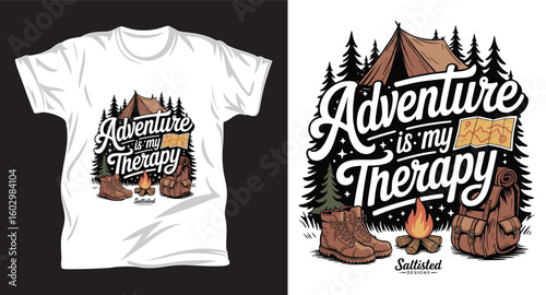 Camping & Outdoor graphics T shirt design print.