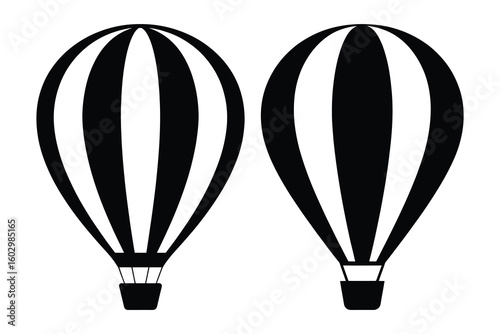 Black and white hot air balloons aviation travel