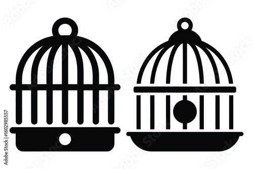 Black bird cages simple design avian domestic