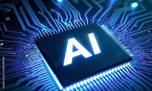 Illuminated Processor Embedded in Tech Design