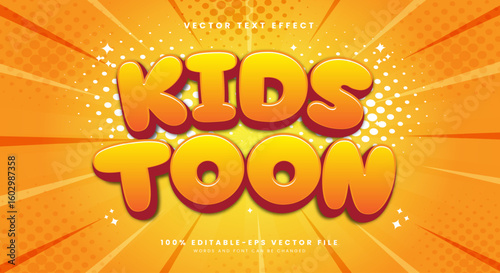 Kids Toon 3d editable text effect Template Suitable for Comic Style