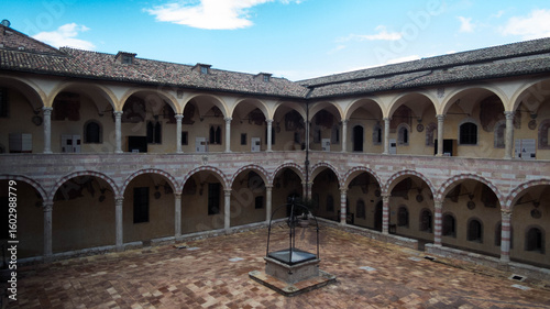 cloister of st. francis basilica in assisi in umbria