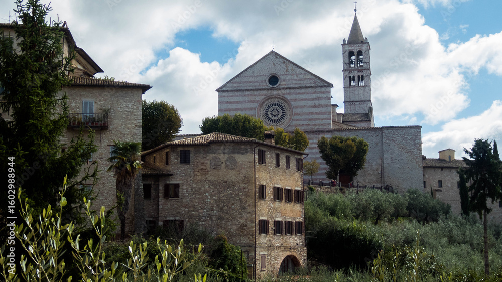Fototapeta premium view of assisi in umbria