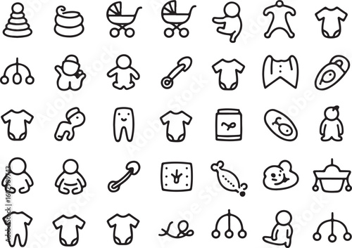 Baby items and figures infant clothing
