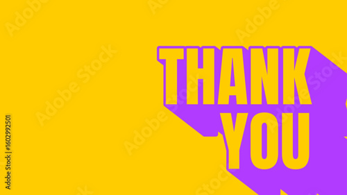 Thank you Retro speech bubble design in yellow and purple colour. Vector illustration