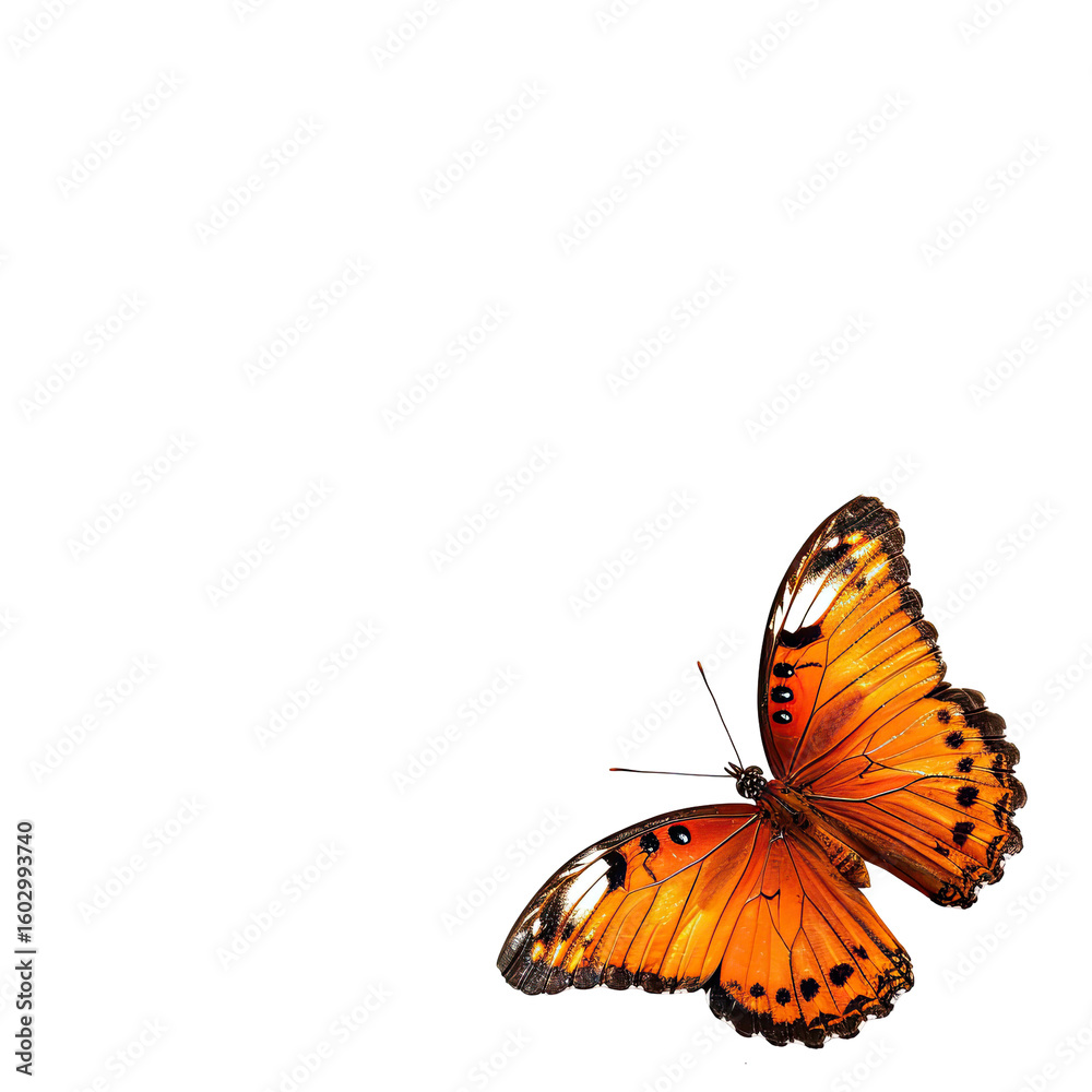Obraz premium Orange butterfly in flight (1)