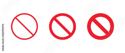 Red prohibition icon set. Ban or stop symbol. Forbidden sign Free Download Red prohibition icon set. Ban or stop symbol. Forbidden sign - GFXLoad