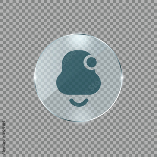 glass,bell,sleep high resolution vector transparent icon with light refraction for night mode notifications app settings social media visuals and online marketing content rest time themes