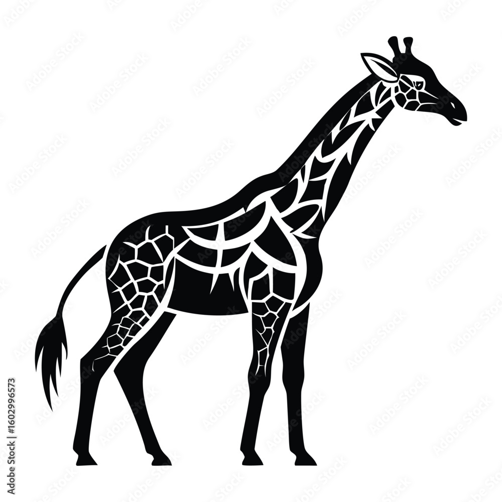 Obraz premium Stylized Giraffe Silhouette with Artistic Geometric Patterns