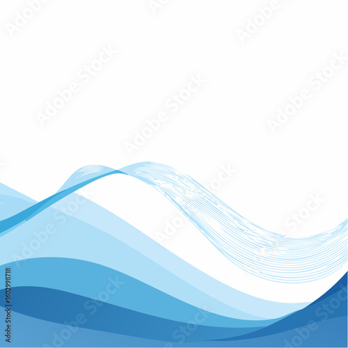 Abstract background vector with blue wave.
