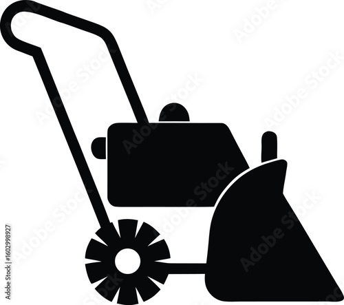 Snow blower machine icon for removing piles of snow
