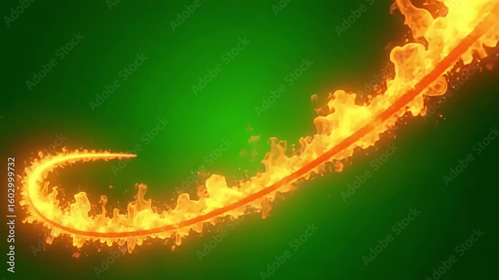 “Fire Trail Animation on Green Screen – VFX Overlay Clip”