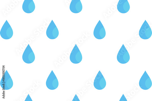 Fresh clean blue water drop and liquid rain nature vector icon symbol set illustration