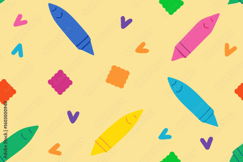 Obraz premium Sweet fruit icon set: seamless summer beach design with baby hat, umbrella, and ice cream cartoon vector illustration collection
