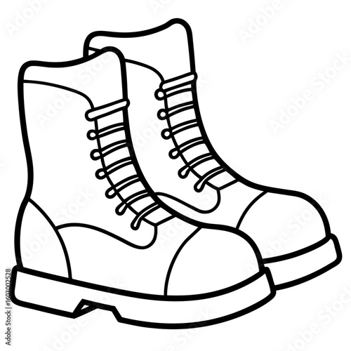 Minimalist Winter Boots Line Art