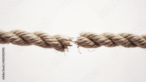 Torn rope against a plain background