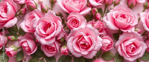 Seamless pink rose wallpaper, delicate floral design, design, pink