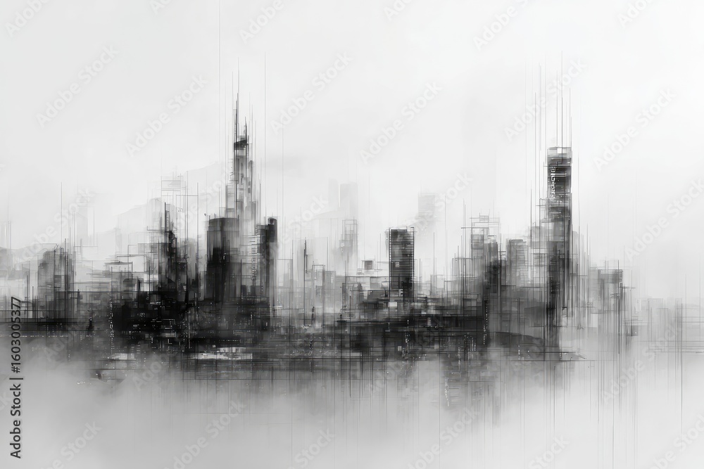 Obraz premium Abstract cityscape drawing