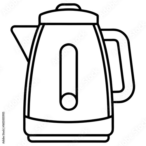 Modern Kettle Outline Vector
