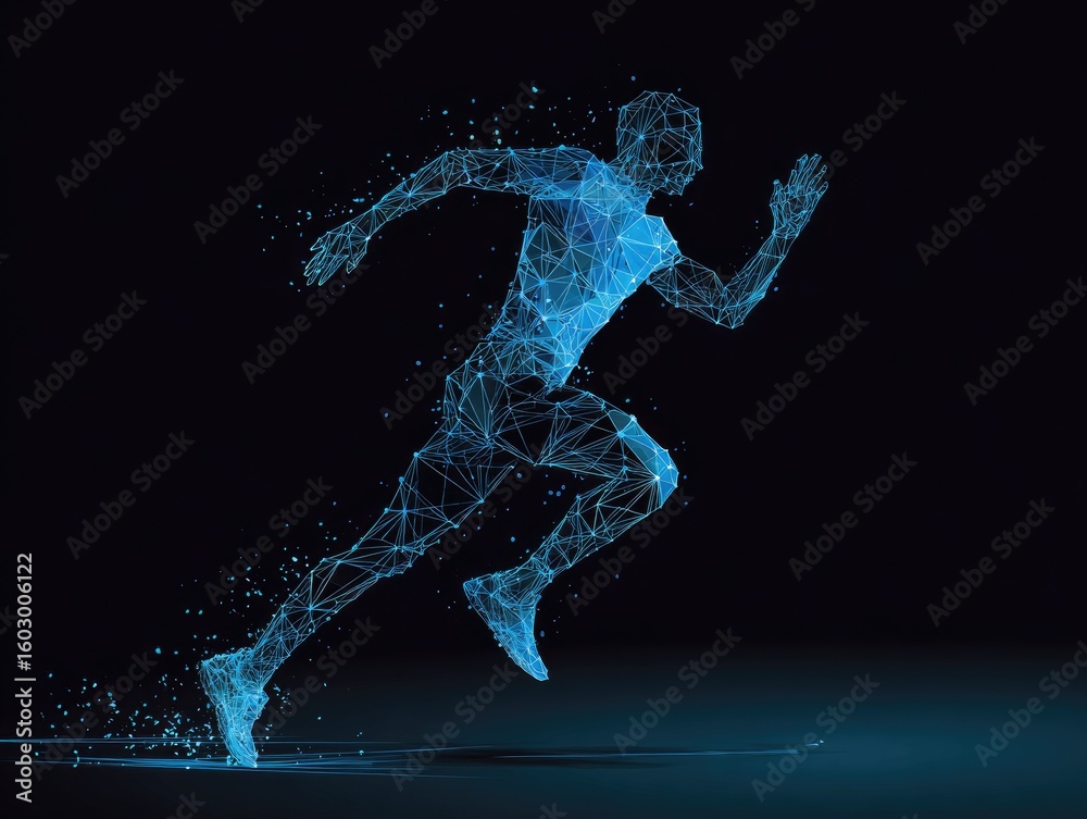 Fototapeta premium Abstract running figure, digital art