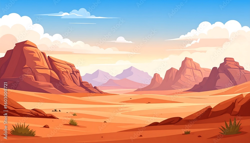 Naklejka premium Desert landscape panorama