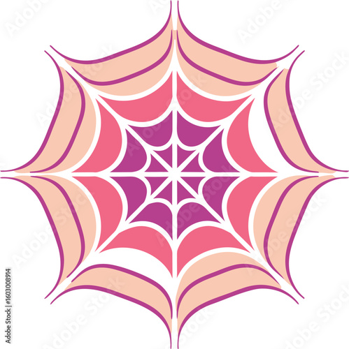 Geometric radial pattern with pink and peach hues abstract symmetry