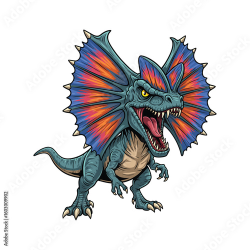 Dilophosaurus the Death Spout Illustration