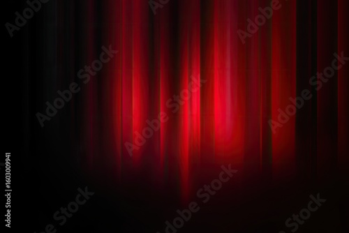 Red theatrical curtains, dark backdrop