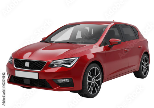 Red Sedan Car Vehicle Automobile Modern Transportation Driving Sleek Stylish