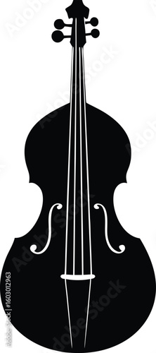 Black Silhouette of a Double Bass new 2025 trendy