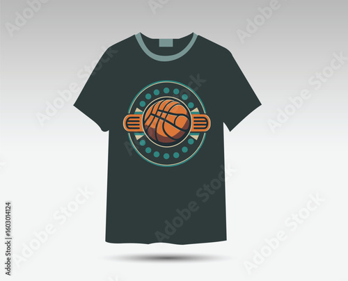 Basketball vintage style design t-shirt vector retro vintage old vibes Black casual t-shirt vector illustration template for fashion clothing design front view