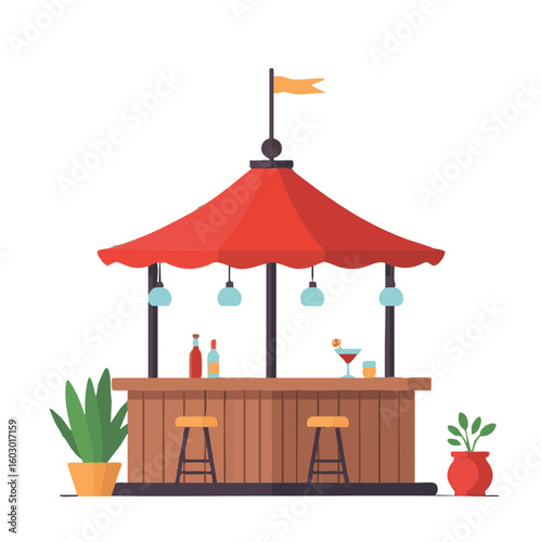 Wallpaper Mural Open air bar tent, outdoor bar stall with festive mood, serving drinks Torontodigital.ca