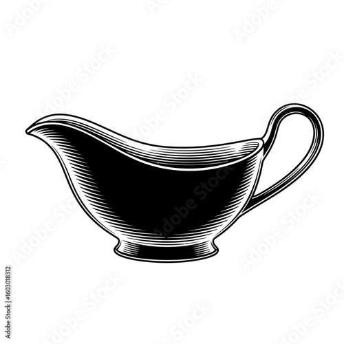 A gravy boat is ready to serve sauce