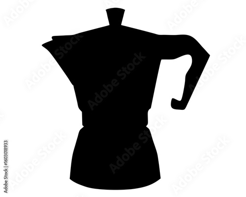 Classic italian moka pot coffee maker silhouette