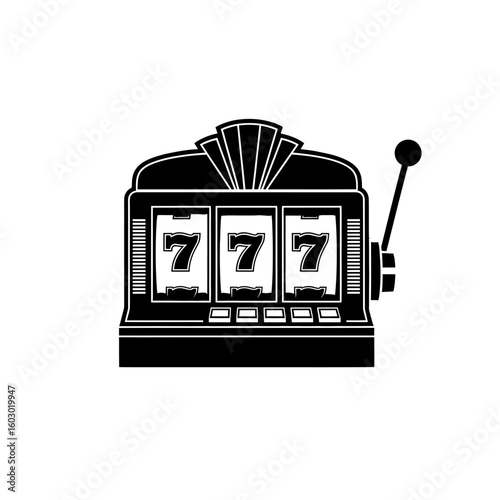 A slot machine shows a jackpot with three sevens