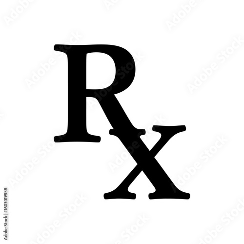 The rx symbol represents a medical prescription