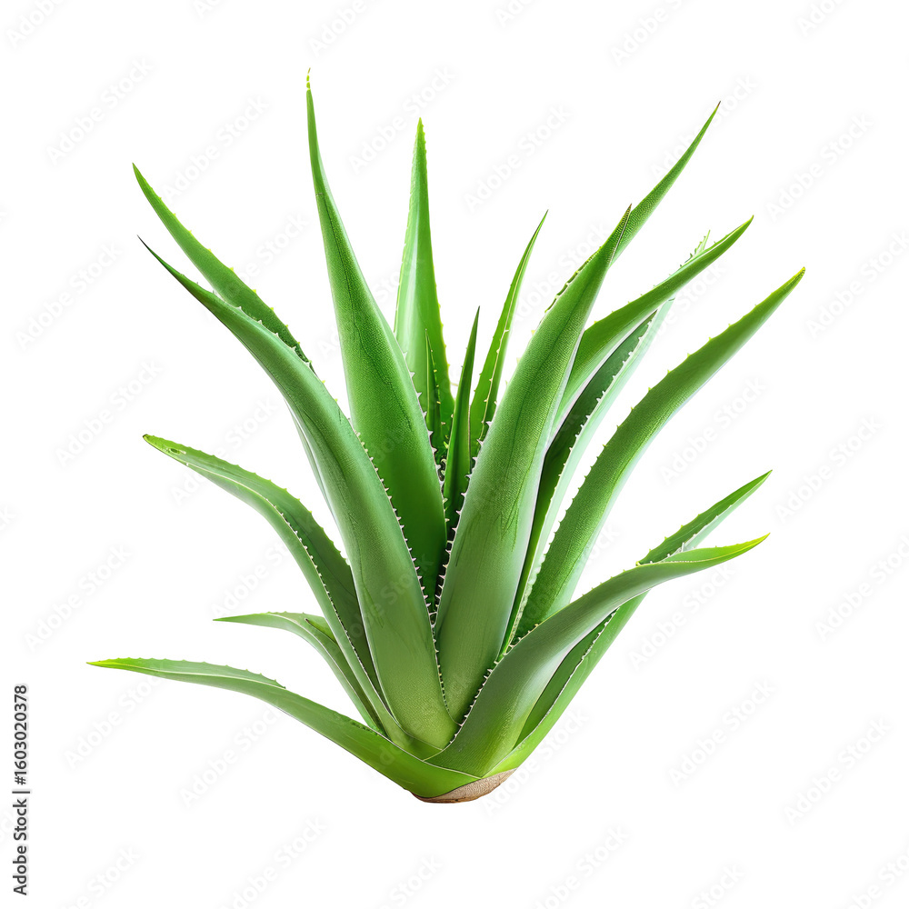 Fototapeta premium Green aloe vera plant illustration
