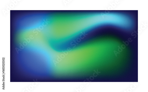 Swirling gradient aurora with deep blue and vibrant green teal
