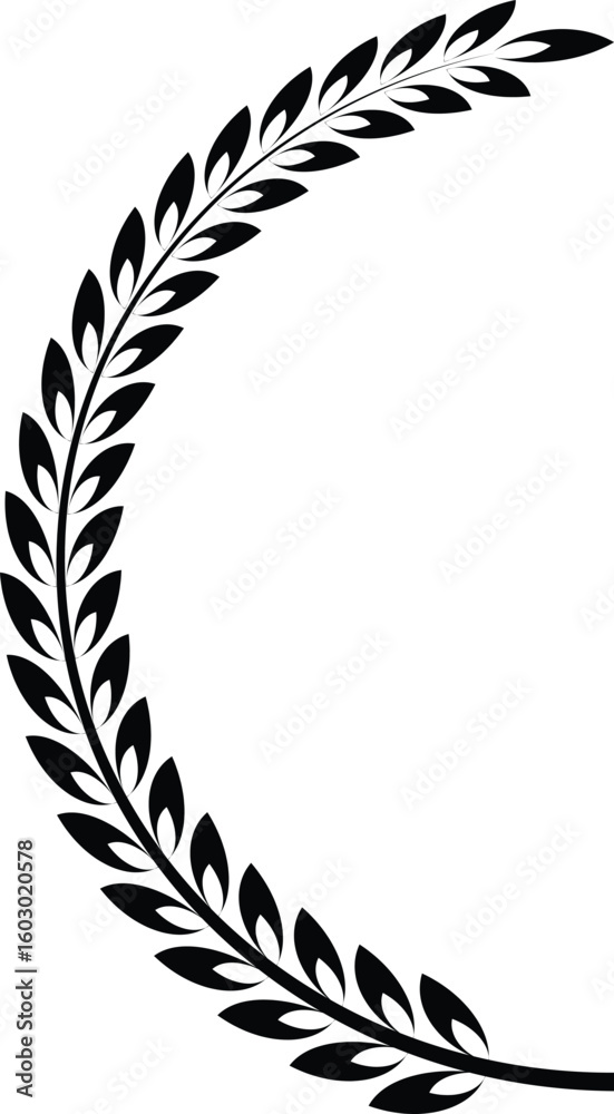 Fototapeta premium laurel wreath. simple empty wreath frame for award, certificate, trophy and more. vector illustration