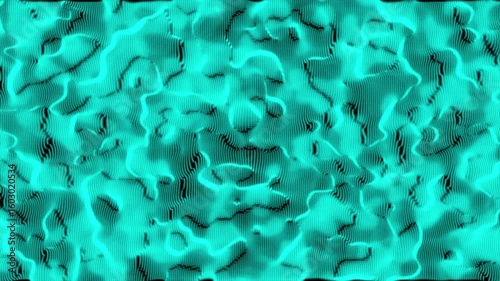 Vintage damaged cyan design backdrop. Abstract aged greenwall.3d render background with particles