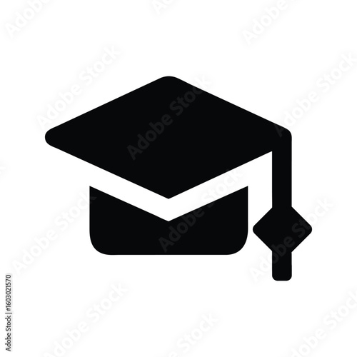 Clean graduate cap silhouette icon – perfect for academic branding, certificates, and graduation content