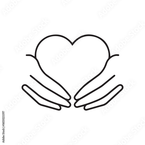 Hug Line – Self-Compassion & Empathy Vector