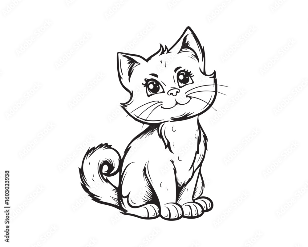 Obraz premium Cat drawing illustration 