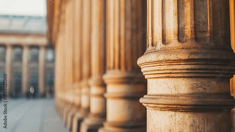 Fototapeta premium Out-of-focus historical building background, old architecture